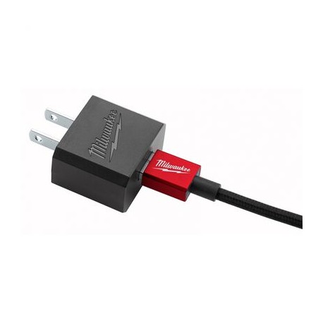 cable milwaukee 48591202 micro usb de 3 pies y cargador de pared de 2.1 a