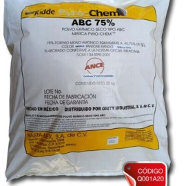 polvo quimico pyrochem seco abc naranja de 25 kg
