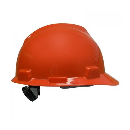 casco tipo cachucha msa v-gard naranja suspension fas-trac