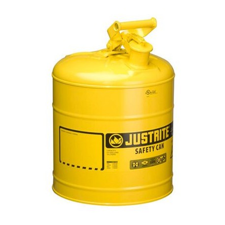 bidon de seguridad justrite tipo 1 de acero amarillo cap 19 l c/mango de oscilante