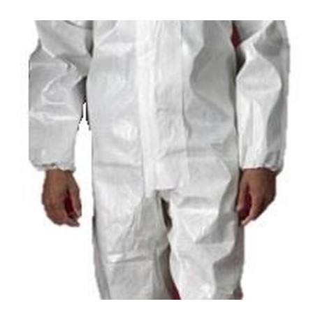 overol lakeland chemmax 2 blanco costura termosellada bota tipo calcetin c/elastico en capucha y punos t-xl