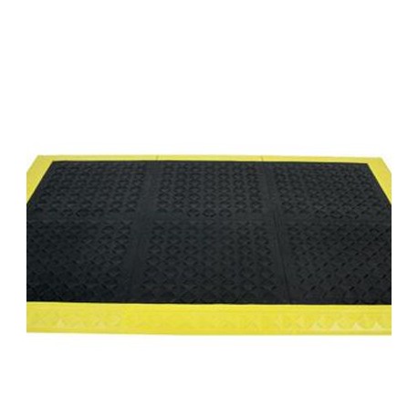 kit de tapete ergo a1bz2 antifatiga cerrado zona 2 de pvc negro 62 x 44 x 1 in c/esquineros y rampas amarillos
