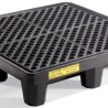 tarima new pig pderrames polietileno negro con drenaje cap 4 tambores sumidero de 66 gal